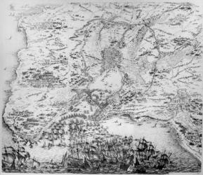 Siege of La Rochelle (engraving) | Obraz na stenu