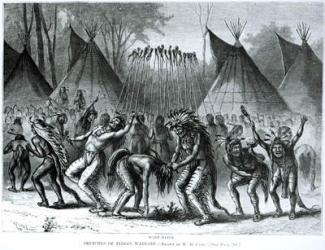 Scalp Dance from 'Sketches of Indian Warfare' (engraving) | Obraz na stenu