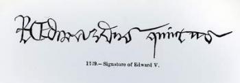 Signature of King Edward V (1470-83) (litho) (b/w photo) | Obraz na stenu