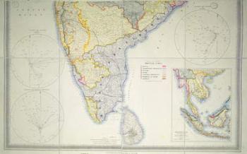 Map of British Southern India, 1872 (colour lithograph) | Obraz na stenu