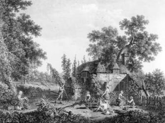 The Hop Pickers, etched by Francis Vivares, 1760 (etching) | Obraz na stenu