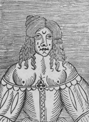 A Tudor Lady with bared breasts, an illustration from 'A Book of Roxburghe Ballads' (woodcut) (b/w photo) | Obraz na stenu