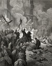 Entry of the Crusaders in Constantinople in 1204, illustration from 'Bibliotheque des Croisades' by J-F. Michaud, 1877 (litho) | Obraz na stenu