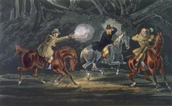 Stand and Deliver, aquatinted by E. Duncan, pub. 1851 by R. Ackermann (aquatint) | Obraz na stenu