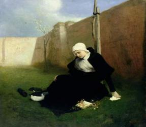 The Nun in the Cloister Garden, 1869 (oil on canvas) | Obraz na stenu