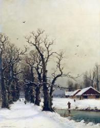 Winter scene, 19th century | Obraz na stenu