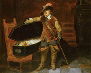 Oliver Cromwell (1599-1658) with the Coffin of Charles I (1600-49) 1846 (oil on canvas) | Obraz na stenu