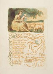 'Spring', plate 12 from 'Songs of Innocence and Experience', after William Blake (1757-1827) c.1808 (w/c with pen & brown ink) | Obraz na stenu