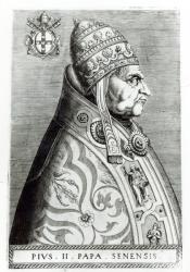 Portrait of Pope Pius II (engraving) (b/w photo) | Obraz na stenu