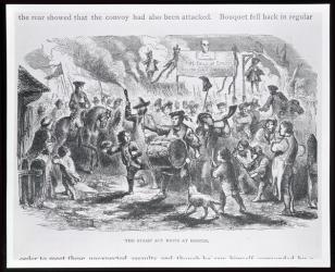 The Stamp Act Riots at Boston, 25th August 1765, from 'Youth's History of the United States' by Ellis (engraving) (b&w photo) | Obraz na stenu