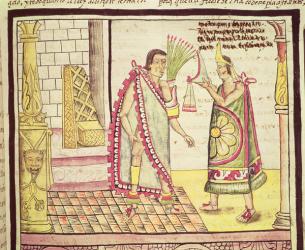 Fol.152v The Crowning of Montezuma II (1466-1520) the Last Mexican Emperor in 1502, 1579 (vellum) | Obraz na stenu