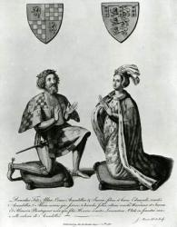 Richard Fitzalan, 3rd (10th) Earl of Arundel (c.1307-76) and Eleanor Countess of Arundel, 1785 (engraving) | Obraz na stenu