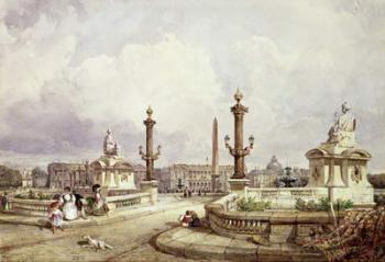 The Place de la Concorde, c.1837 (w/c on paper) | Obraz na stenu