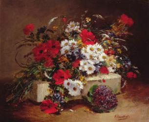 Poppies and Daisies (oil on canvas) | Obraz na stenu