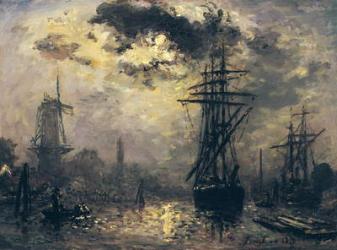 View of the Port, or The Windmills in Rotterdam, 1870 (oil on canvas) | Obraz na stenu