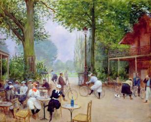 The Chalet du Cycle in the Bois de Boulogne, c.1900 (oil on panel) | Obraz na stenu