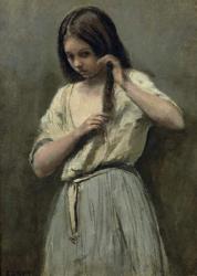 Young Girl at her Toilet (oil on canvas) | Obraz na stenu