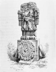 Statue of the Goddess Coatlicue, from 'The Ancient Cities of the New World', by Claude-Joseph-Desire Charnay, pub. in 1887 (engraving) (see 97320) | Obraz na stenu