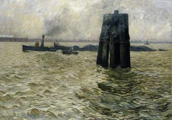 The Port of Hamburg, 1894 (oil on canvas) | Obraz na stenu