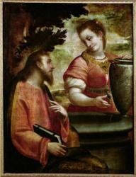 Christ and the Woman of Samaria, c.1575-80 (oil on canvas) | Obraz na stenu