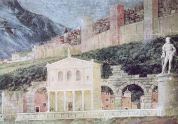 The Arrival of Cardinal Francesco Gonzaga, detail of the background showing an idealised view of Rome, c.1465-74 (detail of 78457, 78449) | Obraz na stenu