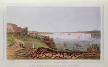 New York Bay from Staten Island, engraved by M. Kronheim and Co., London (colour litho) | Obraz na stenu