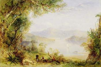 View on the Hudson River, c.1840-45 (oil on panel) | Obraz na stenu