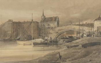 Ouse Bridge, York, 1800 (w/c, pen and brown ink over pencil on paper) | Obraz na stenu