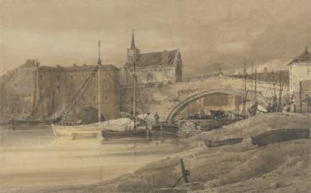 Ouse Bridge, York, 1800 (w/c, pen and brown ink over pencil on paper) | Obraz na stenu