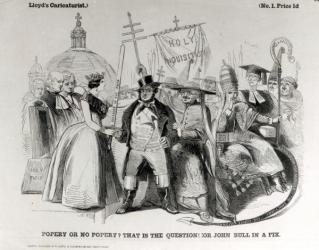 Popery or No Popery? 1850 (engraving) (b/w photo) | Obraz na stenu