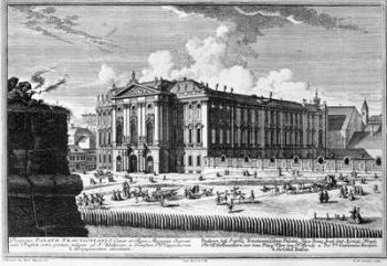 View of the Trautson Palace built for Count Johann Leopold Donat Trautson, designed by Johann Bernard Fischer von Erlach (1656-1723) in 1710, engraved by Johann-August Corvinus (1683-1738) (engraving) | Obraz na stenu