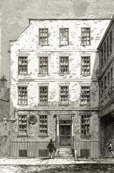 Dr Samuel Johnson's house at 17 Gough Square, from 'London Pictures: Drawn with Pen and Pencil', by Rev. Richard Lovett, published 1890 (litho) | Obraz na stenu