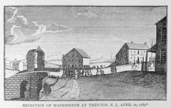 Reception of Washington at Trenton, New Jersey, April 21, 1789, from 'The History of Political Parties'(engraving) | Obraz na stenu
