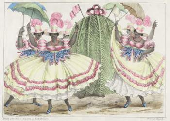 Red-Set Girls and Jack-in-the-Green, plate 2 from 'Sketches of Character...', 1838 (colour litho) | Obraz na stenu
