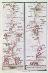 Great North Road out of London, 1st July 1790 (colour litho) | Obraz na stenu