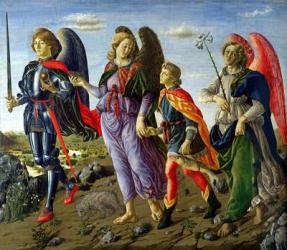 The Three Archangels and Tobias (tempera on panel) | Obraz na stenu