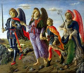 The Three Archangels and Tobias (tempera on panel) | Obraz na stenu