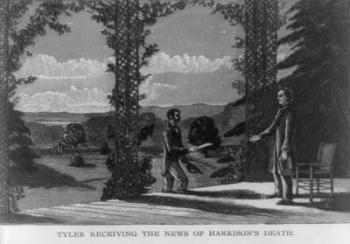 Tyler receiving the news of Harrison's death (wood engraving) | Obraz na stenu