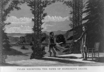 Tyler receiving the news of Harrison's death (wood engraving) | Obraz na stenu