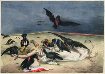 France delivered to crows of all kinds, from 'La Caricature', 31 October 1831 (colour litho) | Obraz na stenu