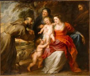The Holy Family with Saints Francis and Anne and the Infant Saint John the Baptist, c.1635 (oil on canvas) | Obraz na stenu