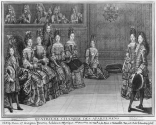 The Music Room at Versailles, 1696 (engraving) | Obraz na stenu