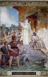 St. Genevieve Calming the Parisians on the Approach of Attila (c.406-453) (fresco) | Obraz na stenu