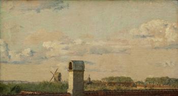 View from a window in Toldbodvej looking towards the Citadel, c.1833 (oil on paper laid down on canvas) | Obraz na stenu