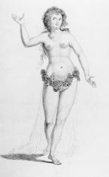 Miss Chudleigh (1720-88) in the Character of Iphigenia at the Venetian Ambassador's Masquerade (engraving) (b/w photo) | Obraz na stenu