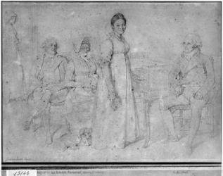 The Forestier Family, 1806 (graphite on paper) (b/w photo) (see also 233242) | Obraz na stenu