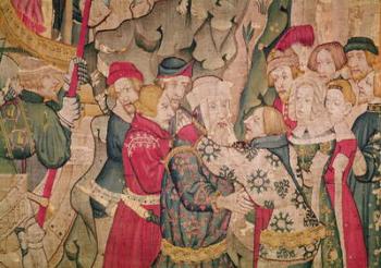 Detail of the Story of Jourdain de Blaye, Arras Workshop (tapestry) (detail of 215164) | Obraz na stenu