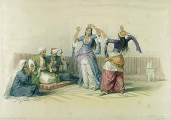 Dancing Girls at Cairo, from 'Egypt and Nubia', engraved by Louis Haghe (1806-85) (colour litho) | Obraz na stenu