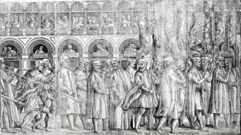 Dogal Procession, c.1555-60 (woodcut) (See also 476242-5) | Obraz na stenu