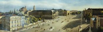 Unter den Linden from the Armoury, c.1855 (colour litho) | Obraz na stenu